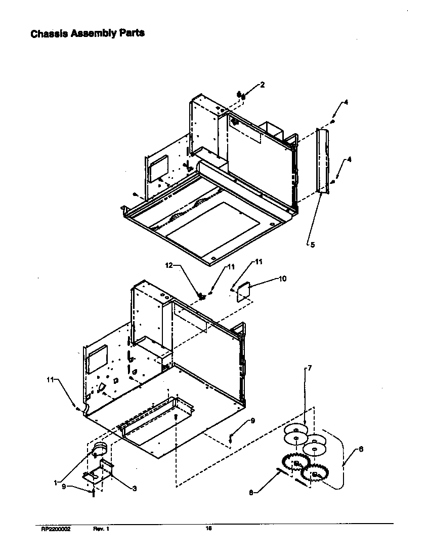 Amana RC27-P1198618M chassis assembly parts diagram