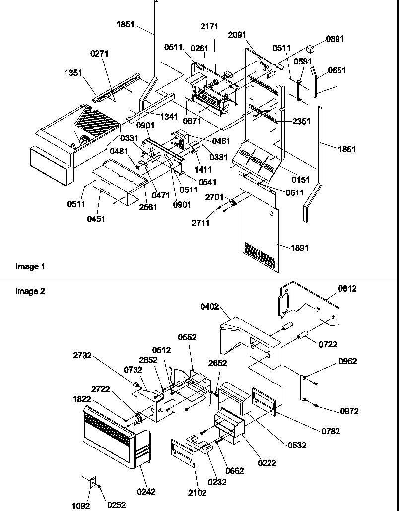 Amana SRDE528VW-P1320403WW ice maker/control assy diagram