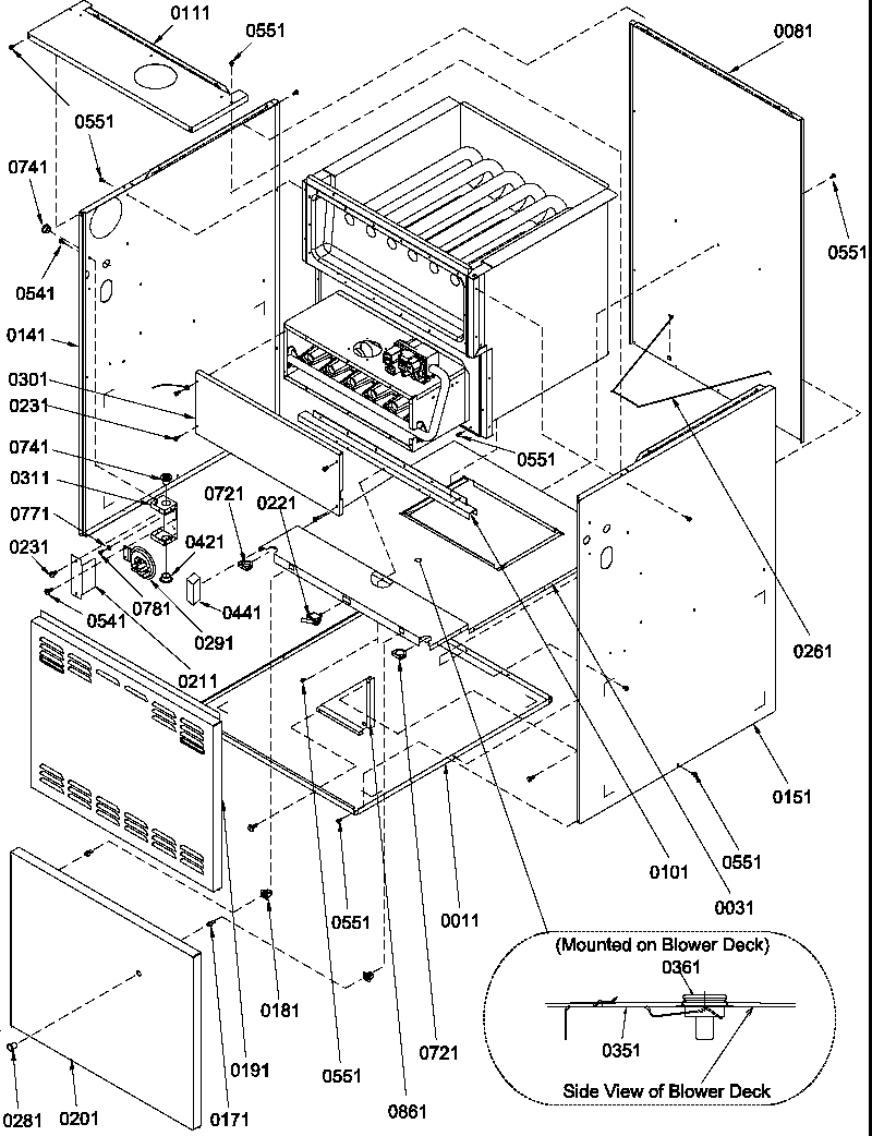Amana GUIC070DX40/P1226703F cabinet assembly diagram