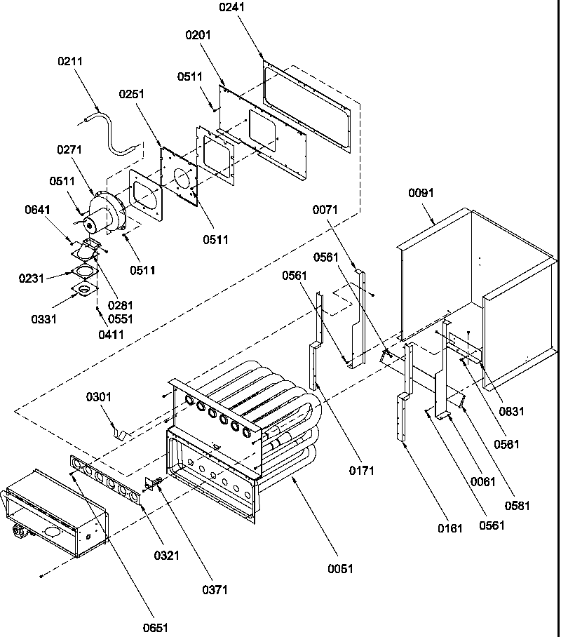 Amana GCIC090DX30/P1226804F partition tube assembly & collector box diagram