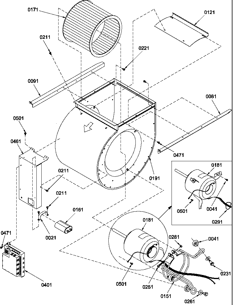 Amana GUID090DX50/P1227005F blower diagram