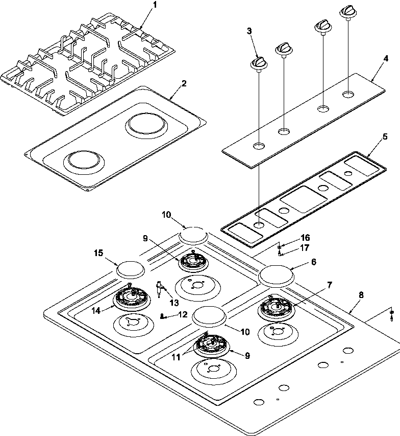 Amana AKS3040WW-P1142522NWW main top diagram