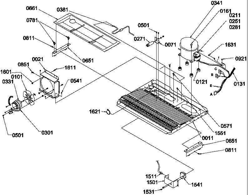 Amana SRD528VW-P1320402WW machine compartment & muffler assy diagram