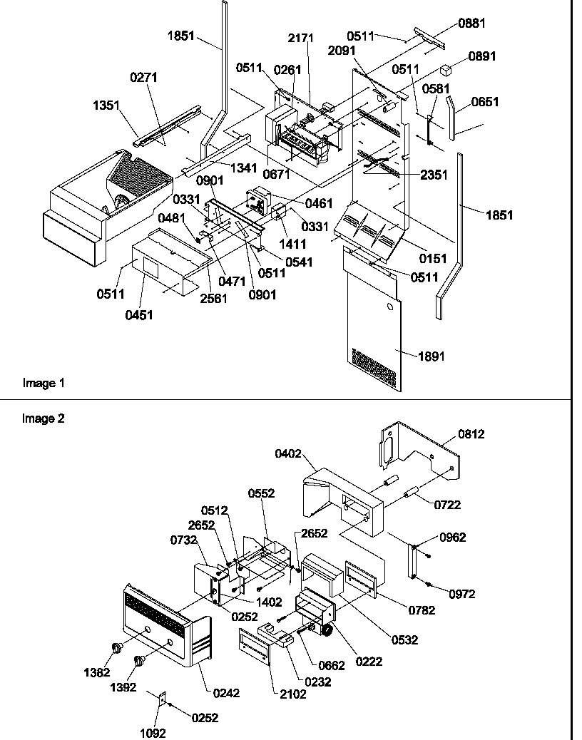 Amana SRD528VW-P1320402WW ice maker/control assy diagram