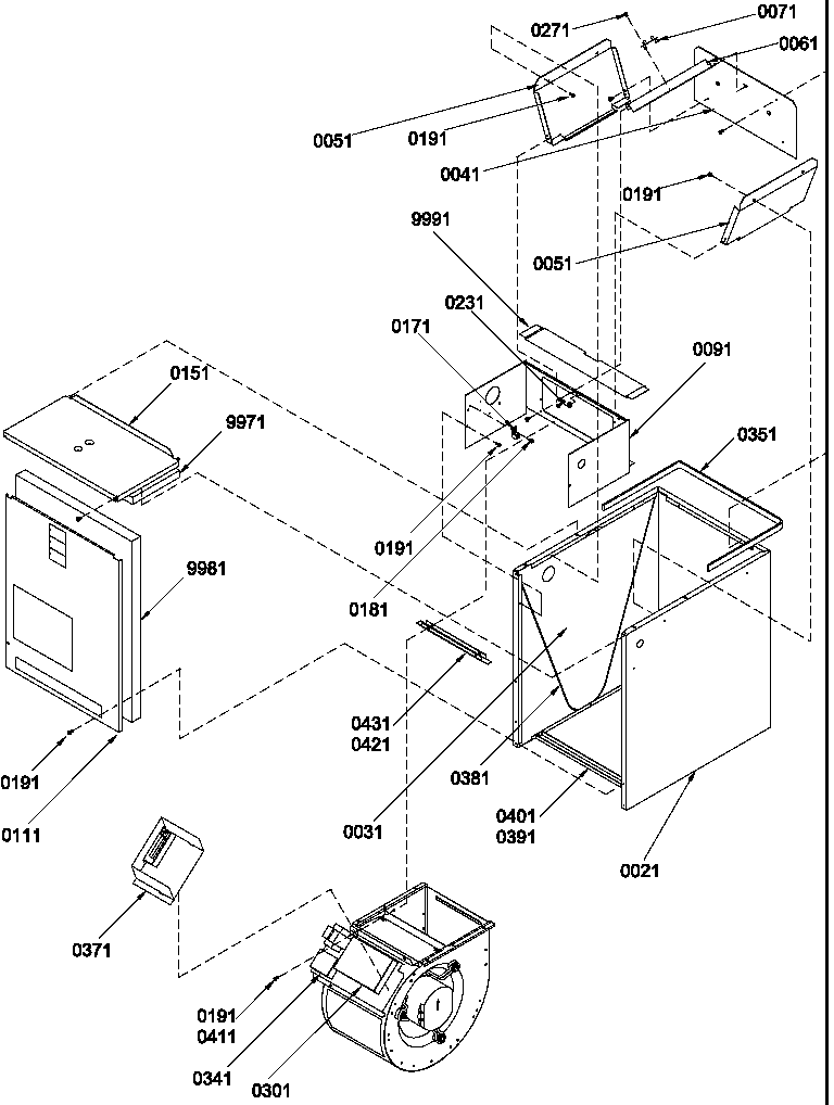 Amana BBA60A2A/P1206404C cabinet assembly diagram