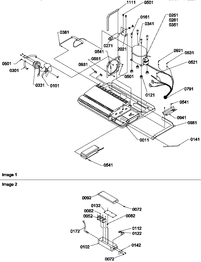 Amana SBDE522VW-P1320305WW machine compartment & muffler assy diagram