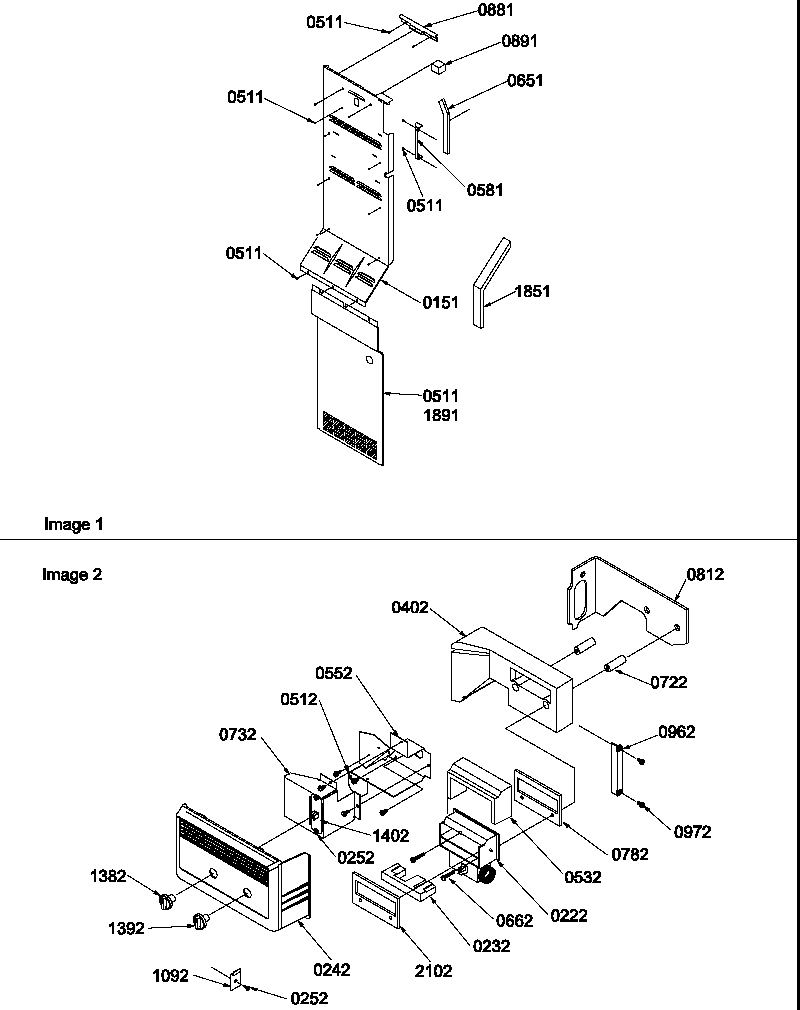 Amana SX522VW-P1320501WW control assy diagram