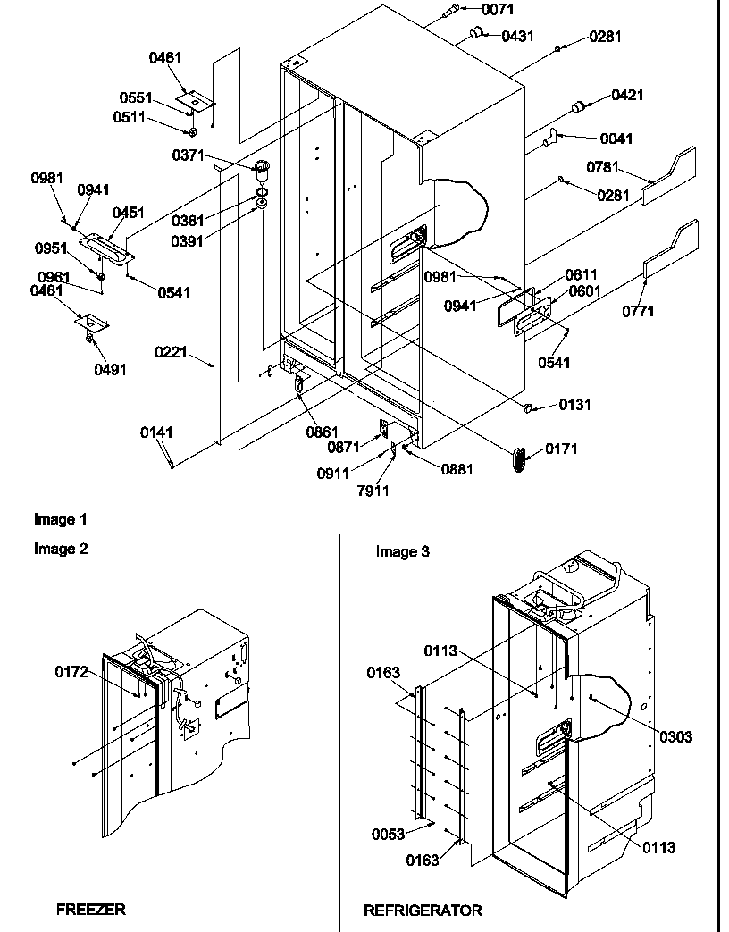 Amana SXD522VW-P1320302WW cabinet parts diagram