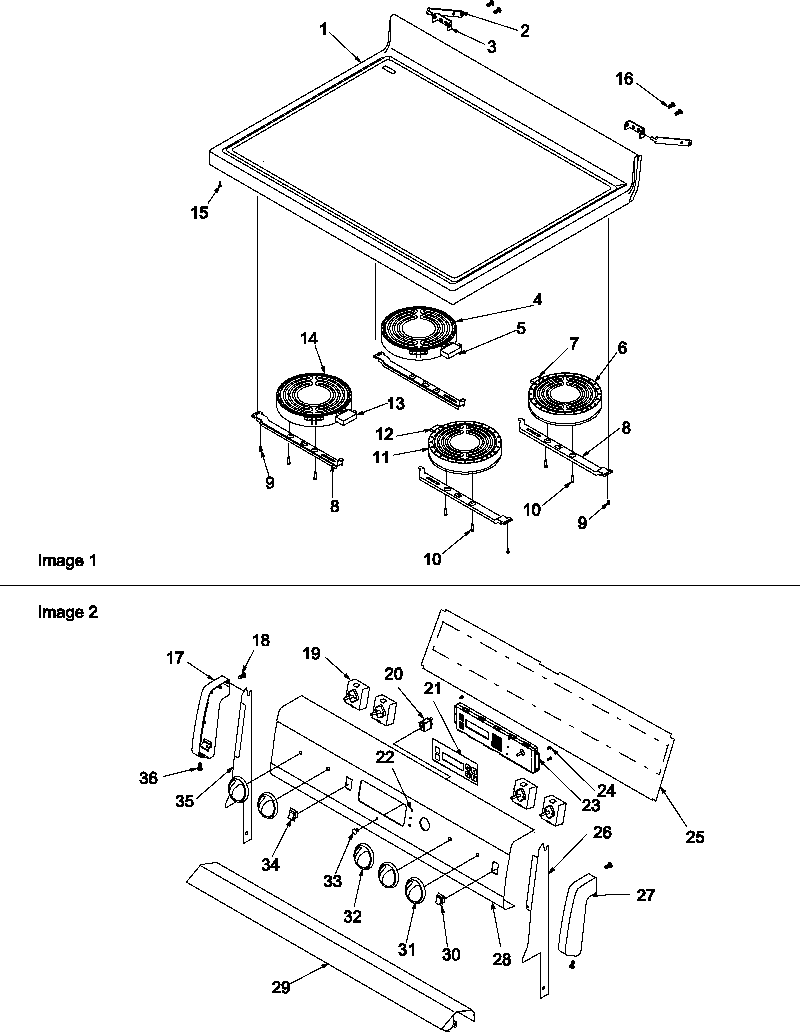 Amana ARTC7003L/P1143636NL main top and backguard diagram