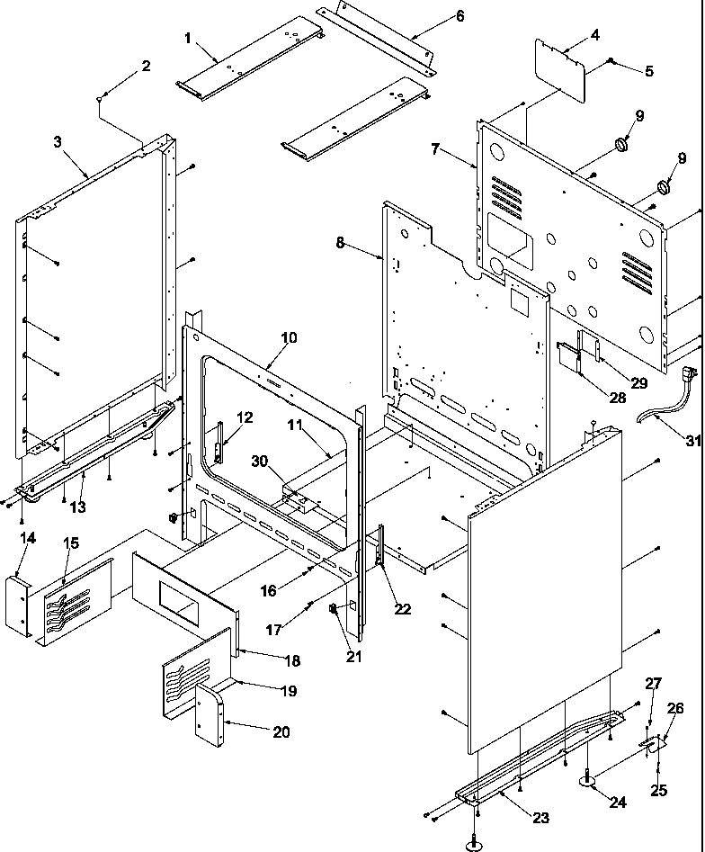 Amana ARG3600W-P1143372NW cabinet diagram