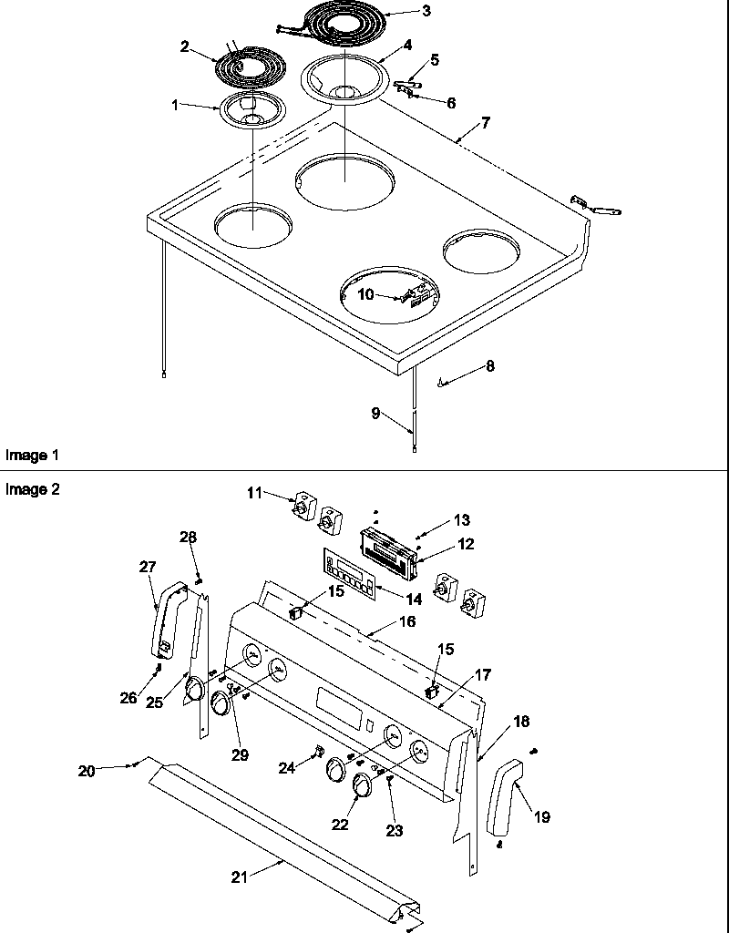 Amana ZRR6400WW-P1143645NWW main top and backguard diagram