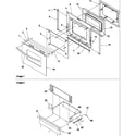 Amana ARRS6550WW/P1130691NWW oven door and storage drawer diagram