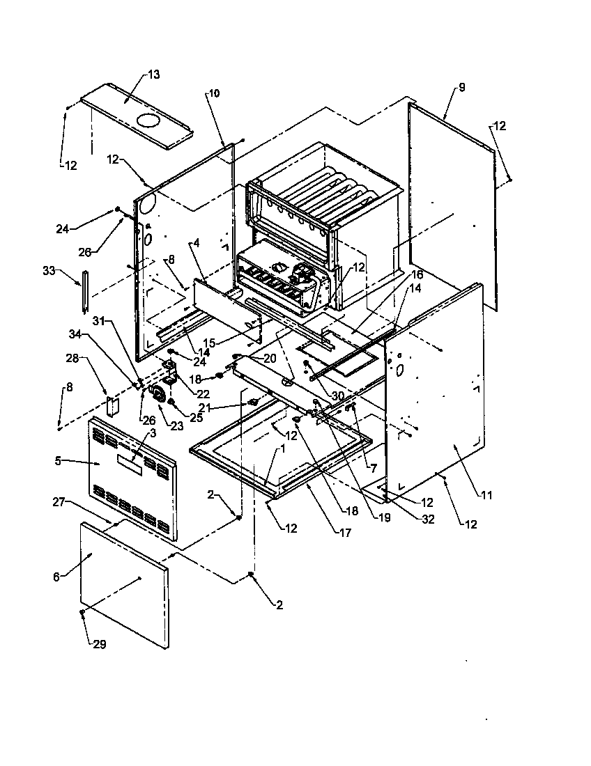 Amana GUIA115CA50/P1207207F cabinet assembly diagram