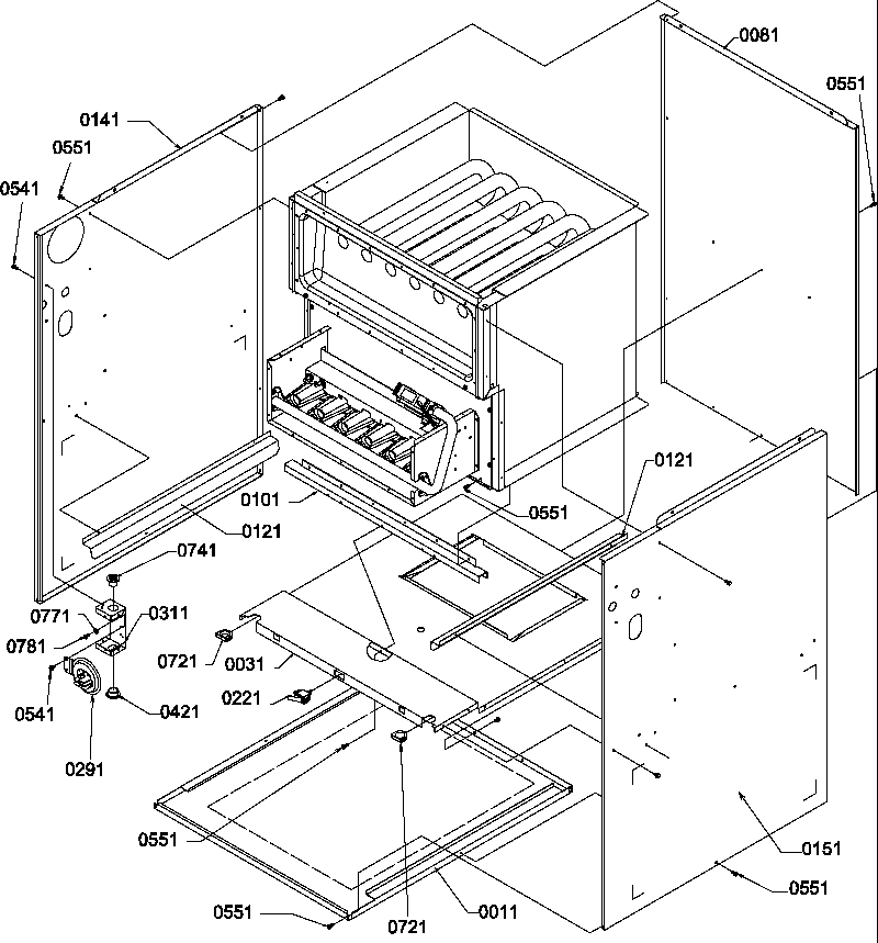 Amana GCIA140CX50/P1207308F outer cabinet diagram