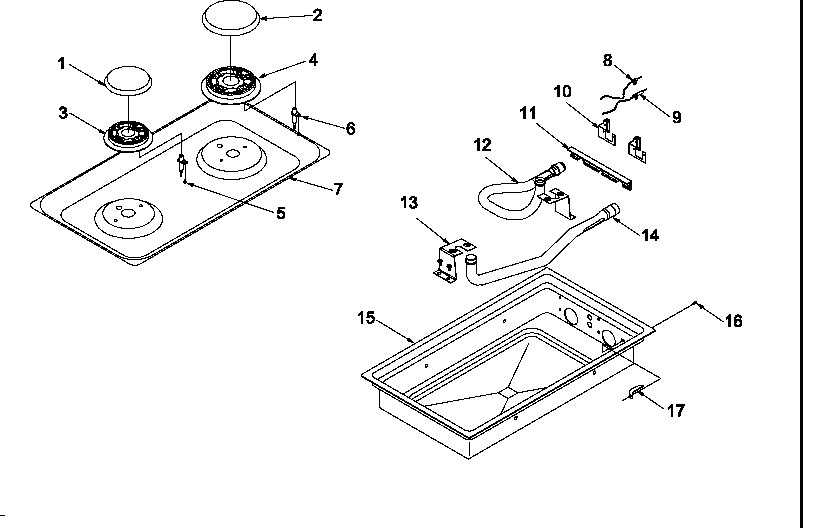 Amana AKGD3050WW-P1131631NWW burner diagram