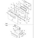Amana ART6113LL/P1143638NLL oven door and storage diagram