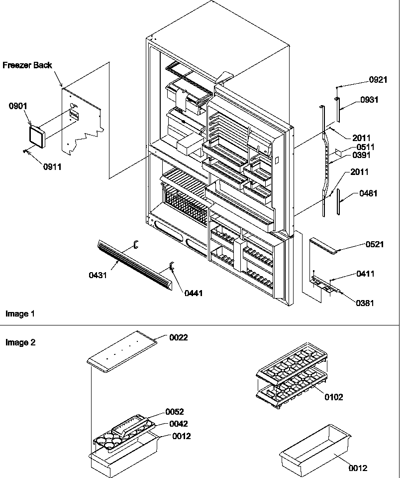 Amana BG21VL-P1321501WL door handles & accessories diagram