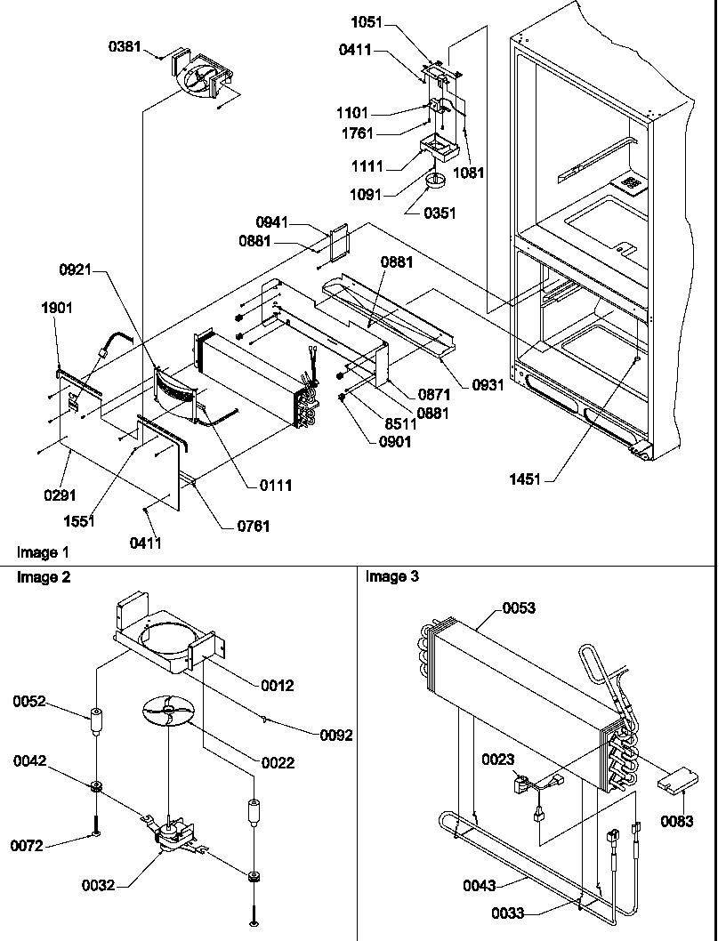 Amana BG21VL-P1321501WL evaporator & freezer control assembly diagram