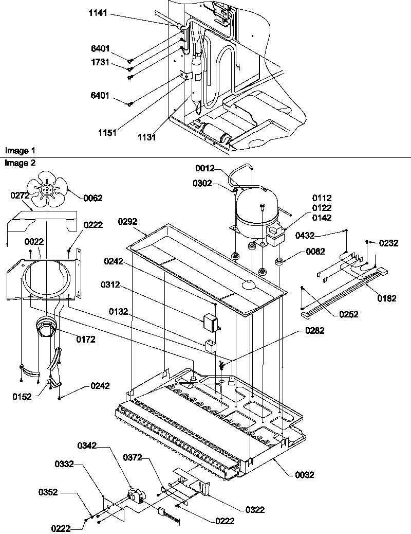 Amana BG21VL-P1321501WL machine compartment assembly diagram