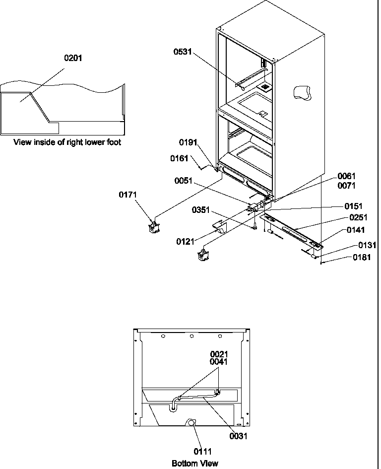 Amana BG21VL-P1321501WL insulation & roller assembly diagram