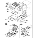 Amana TSI22VW-P1306602WW interior cabinet and drain assembly diagram