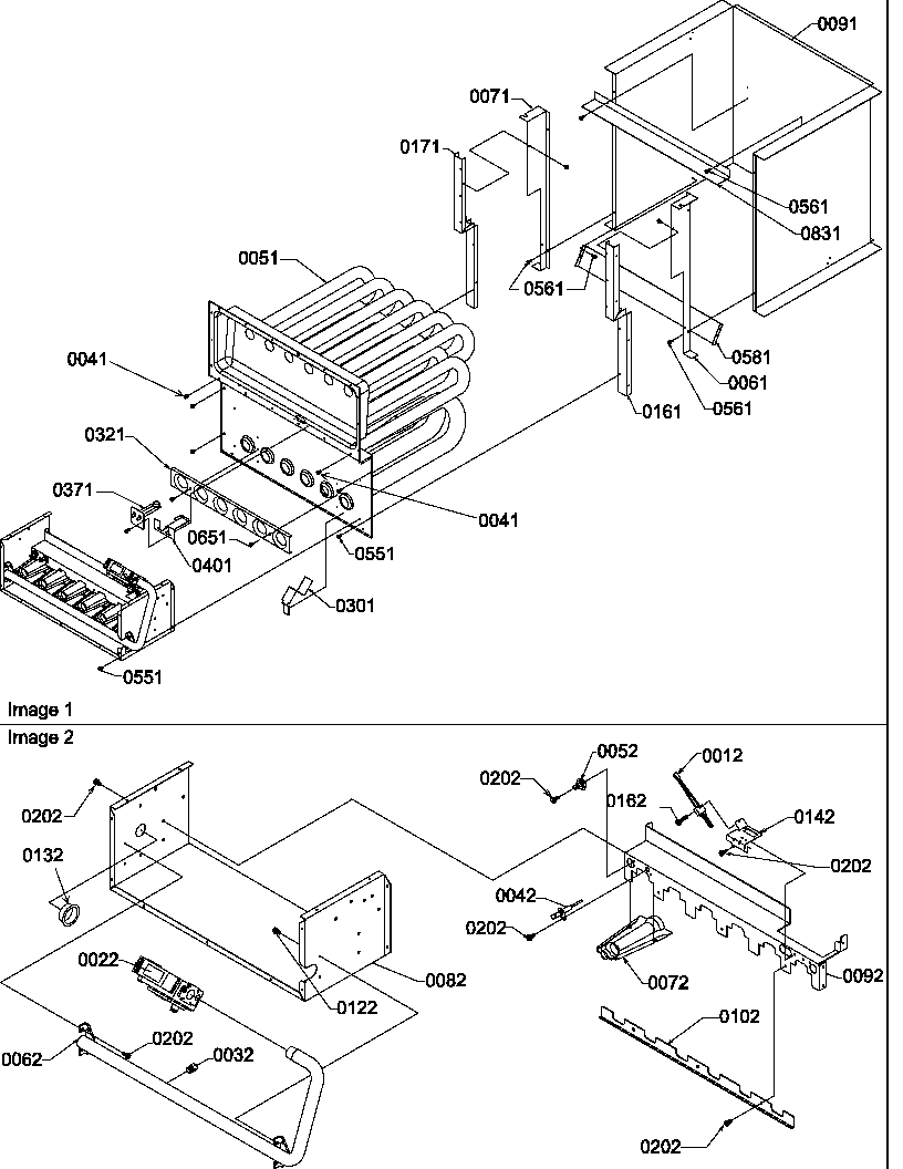 Amana GUID070CX30/P1212502F partition tube/collector box/manifold diagram