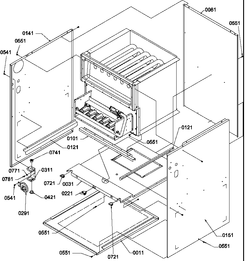 Amana GUID070CX30/P1212502F outer cabinet diagram