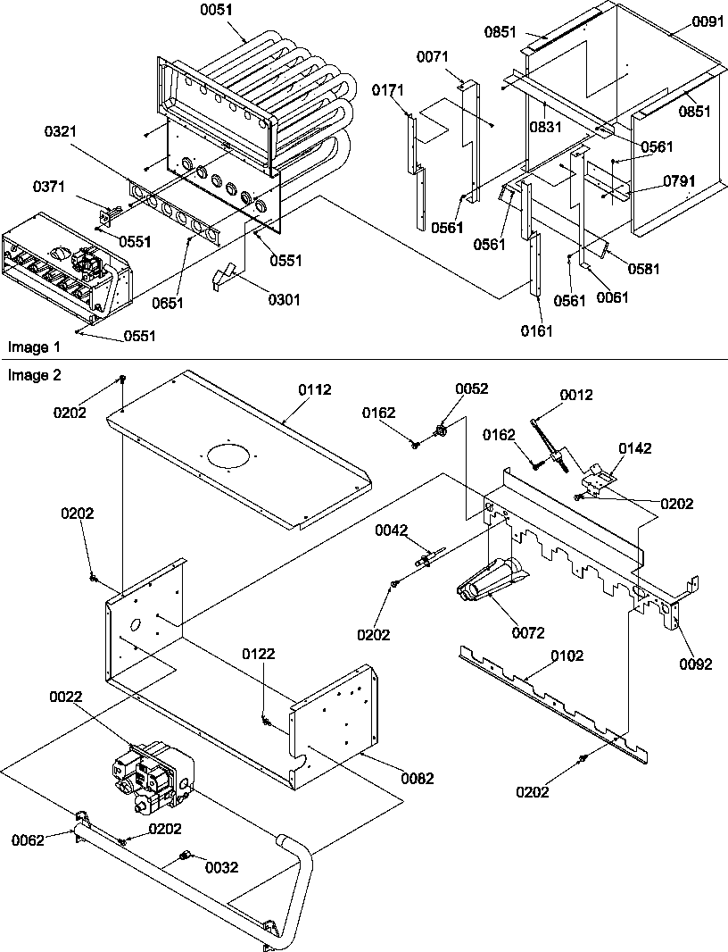 Amana GUIS115CA50/P1211007F partition tube/collector box/manifold diagram