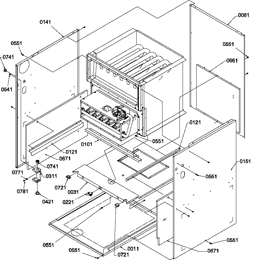 Amana GUIS115CA50/P1211007F outer cabinet diagram