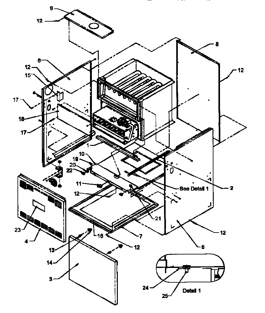 Amana GUIB070A40/P1186403F cabinet assy diagram