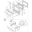 Amana ZRTC8500E-P1143629NE oven door and storage drawer diagram