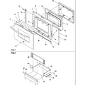 Amana ARR3400L-P1143602NL oven door and storage drawer diagram
