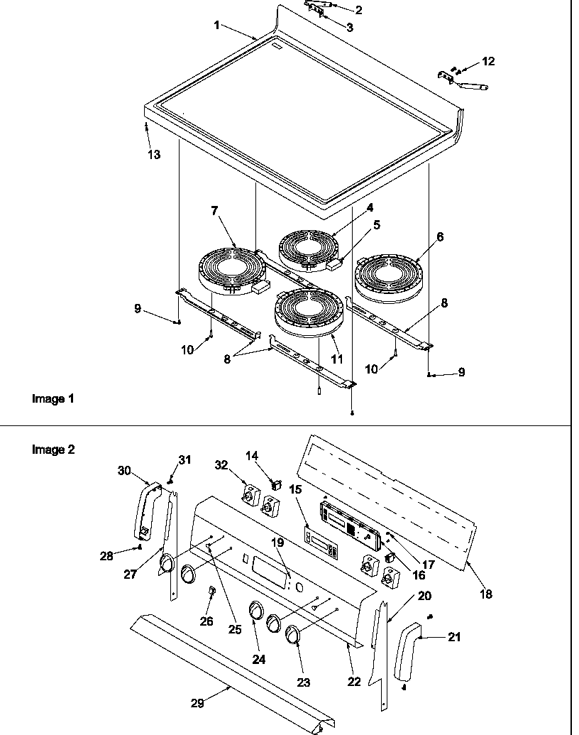 Amana ART6114WW/P1143675NWW main top and backguard diagram
