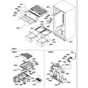 Amana TX518VW-P1322502WW interior cabinet and drain block assembly diagram