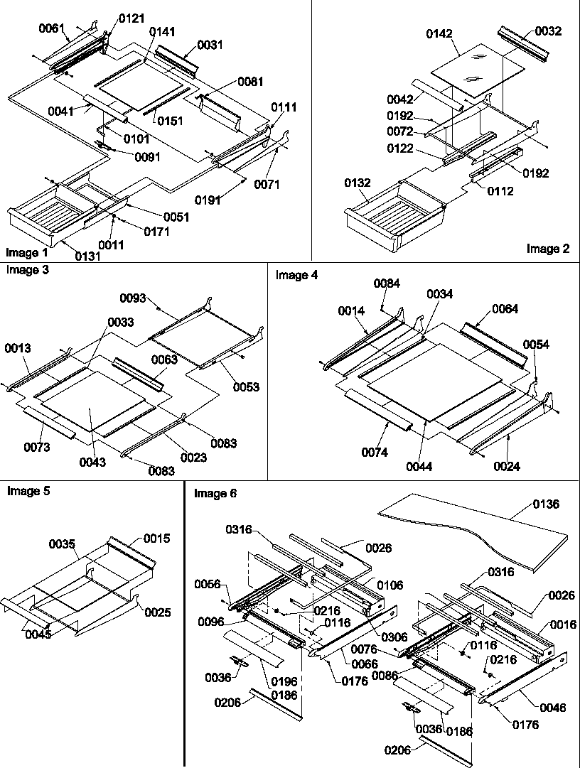 Amana ITZ500VW-P1322504WW shelving assemblies diagram