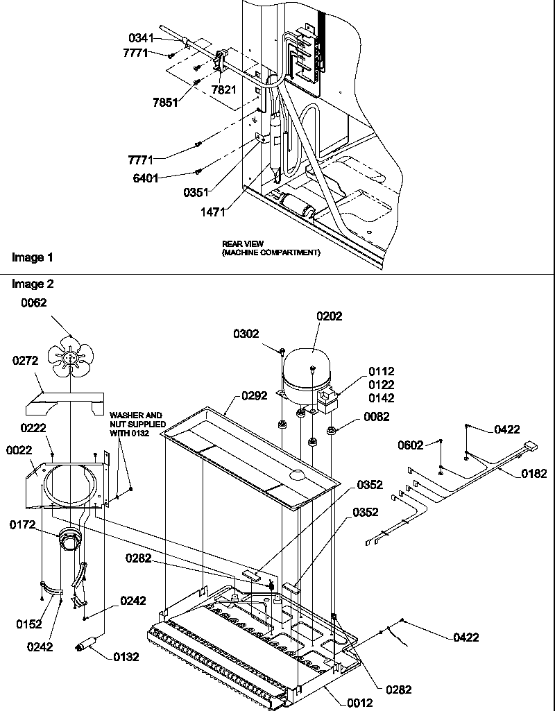Amana ITZ500VW-P1322504WW machine compartment diagram