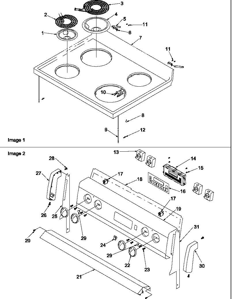 Amana ARR6400L/P1143432NL main top and backguard diagram