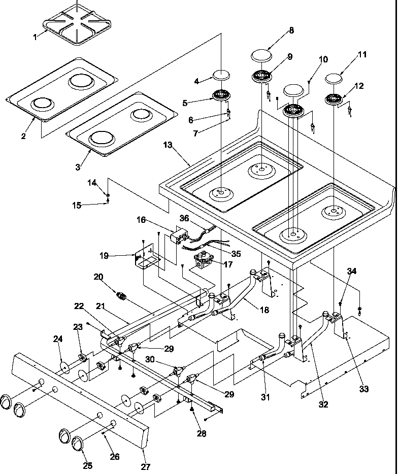 Amana ARG7600LL-P1143339NLL main top diagram