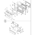 Amana ARG7600LL-P1143339NLL oven door and storage door diagram