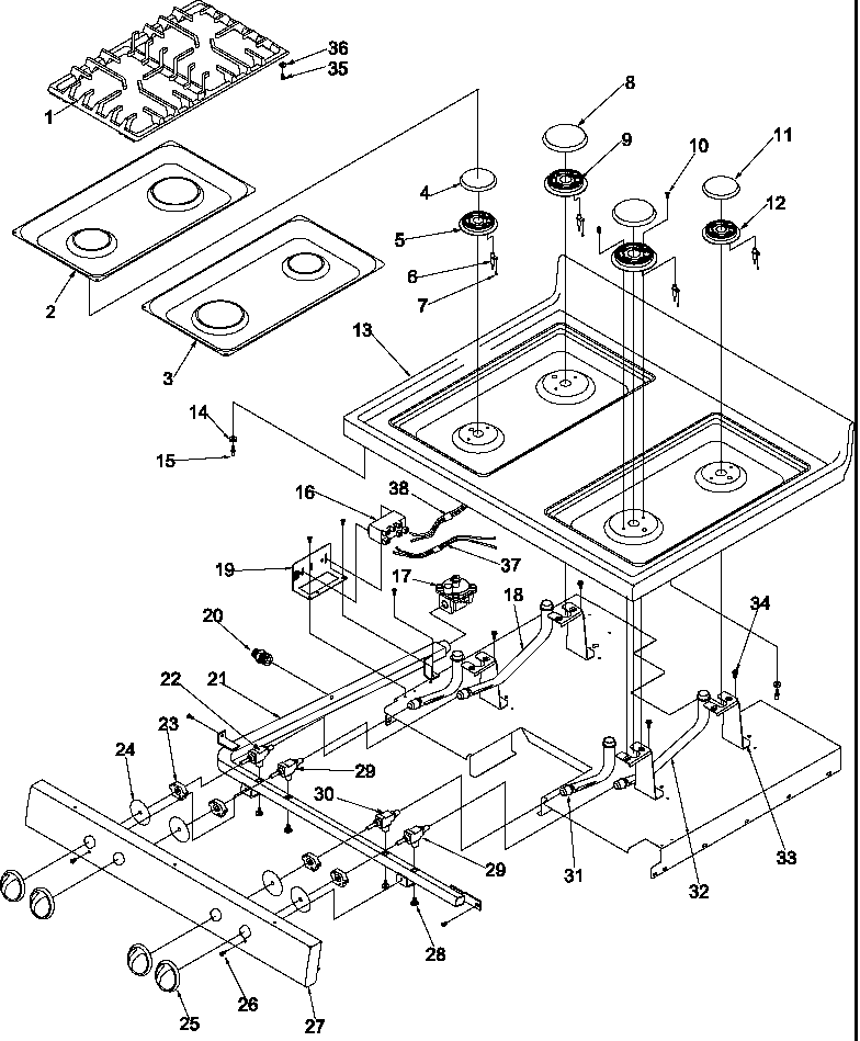 Amana ARG7800WW-P1143340NWW main top diagram