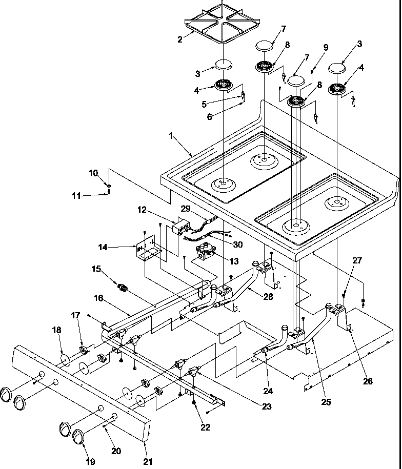 Amana ARG7302WW-P1143337NWW main top diagram