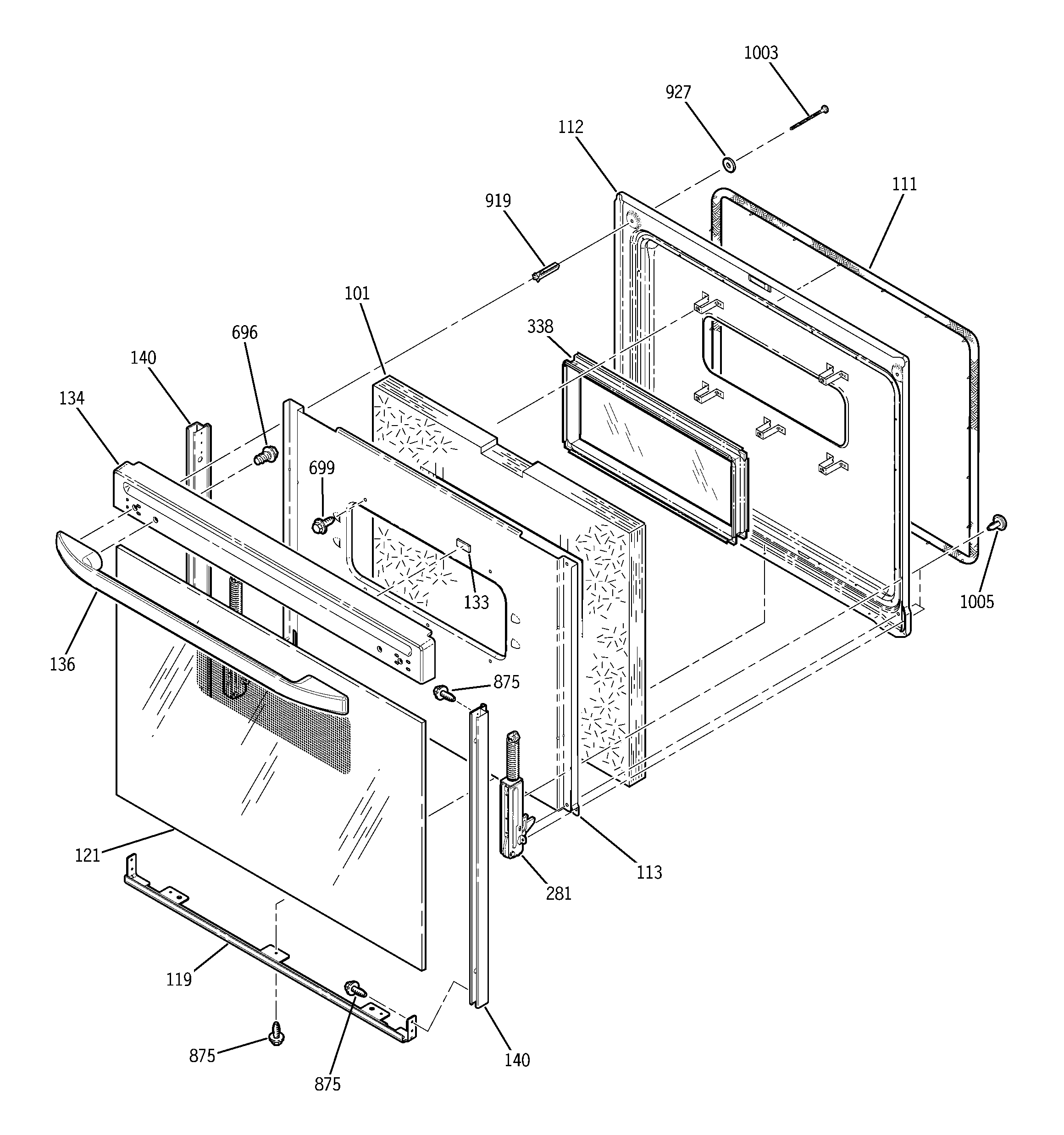 Kenmore 91193091301 door diagram