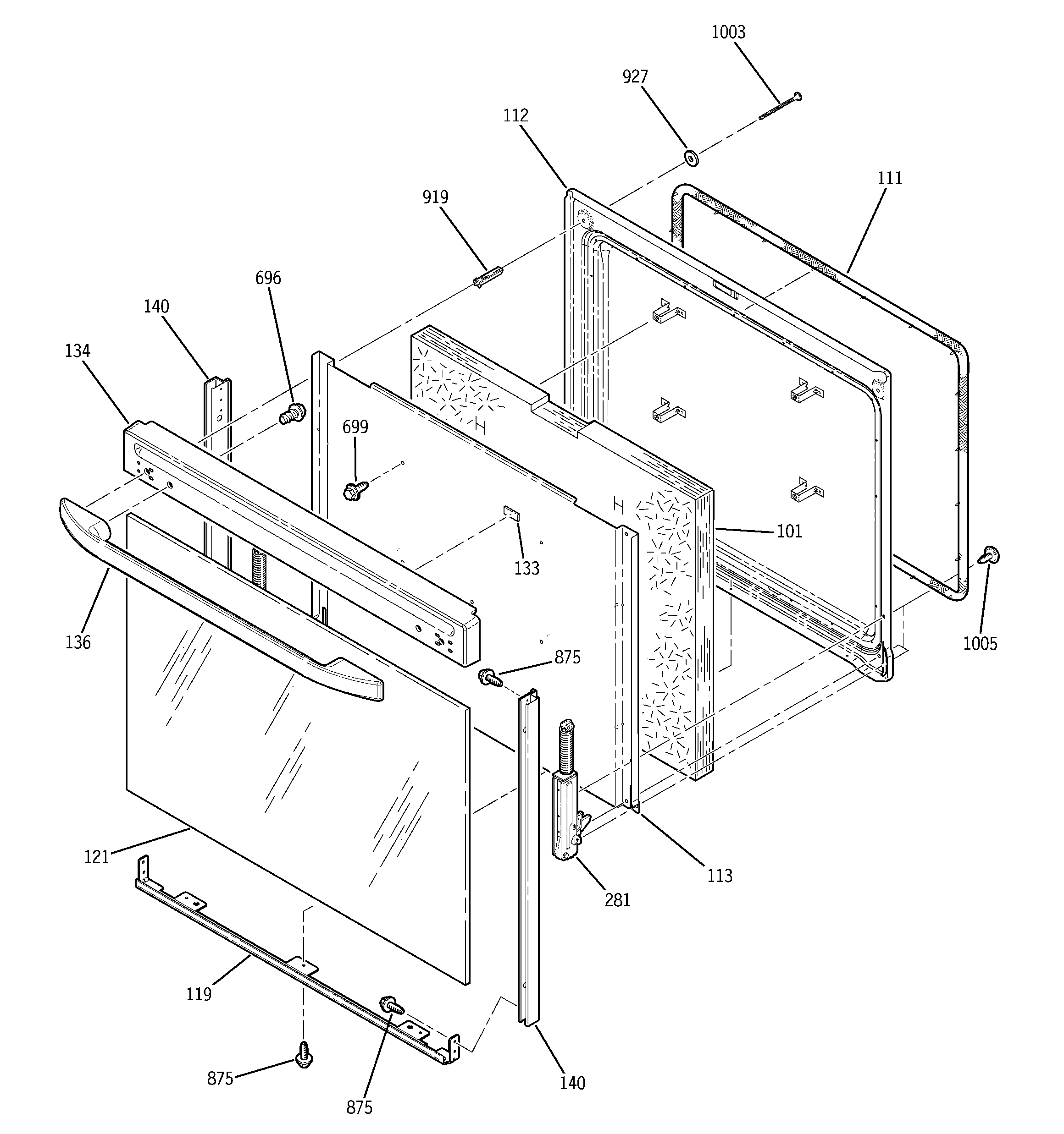 Kenmore 91194401301 door diagram