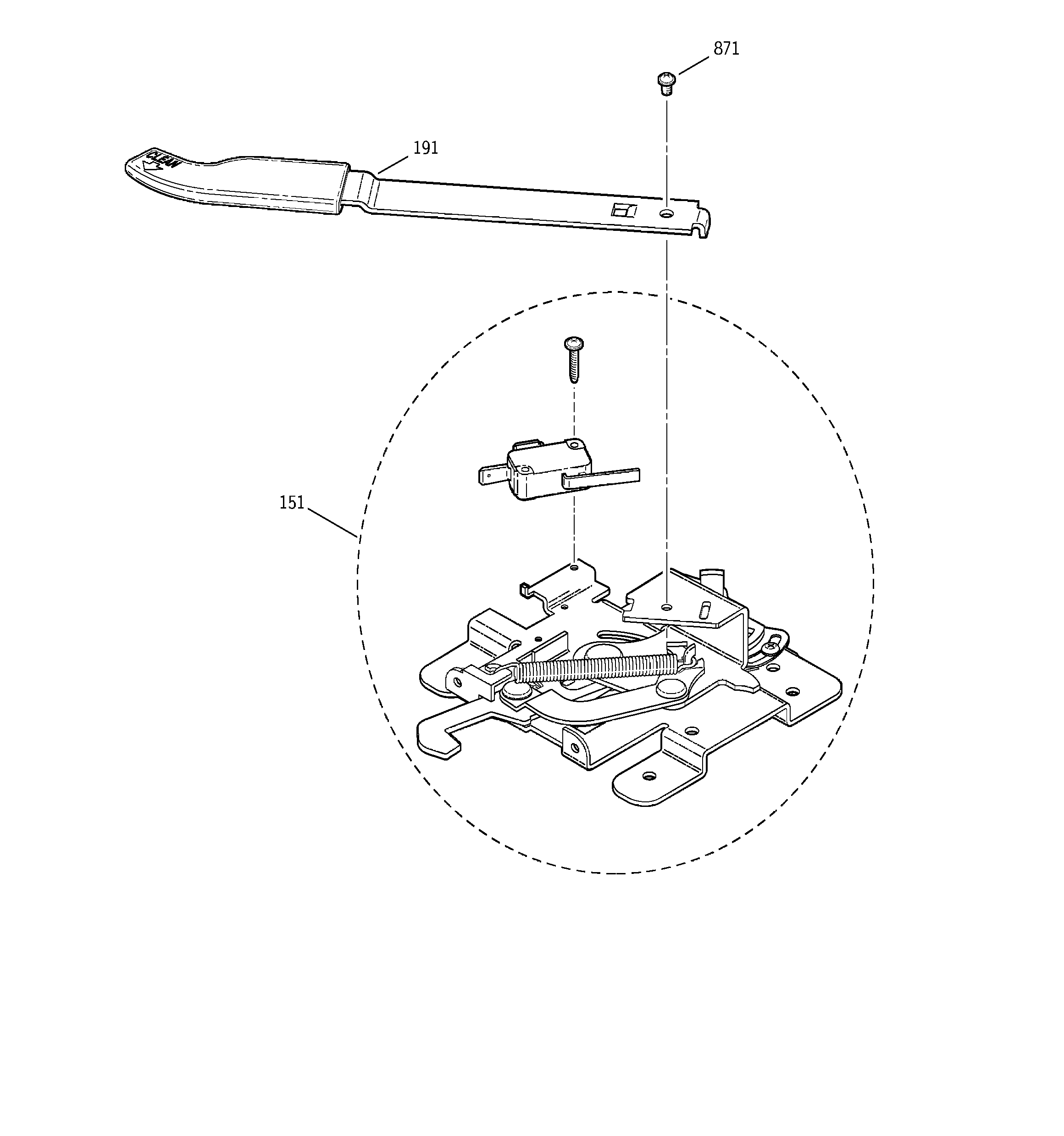 Kenmore 91194401301 door lock diagram
