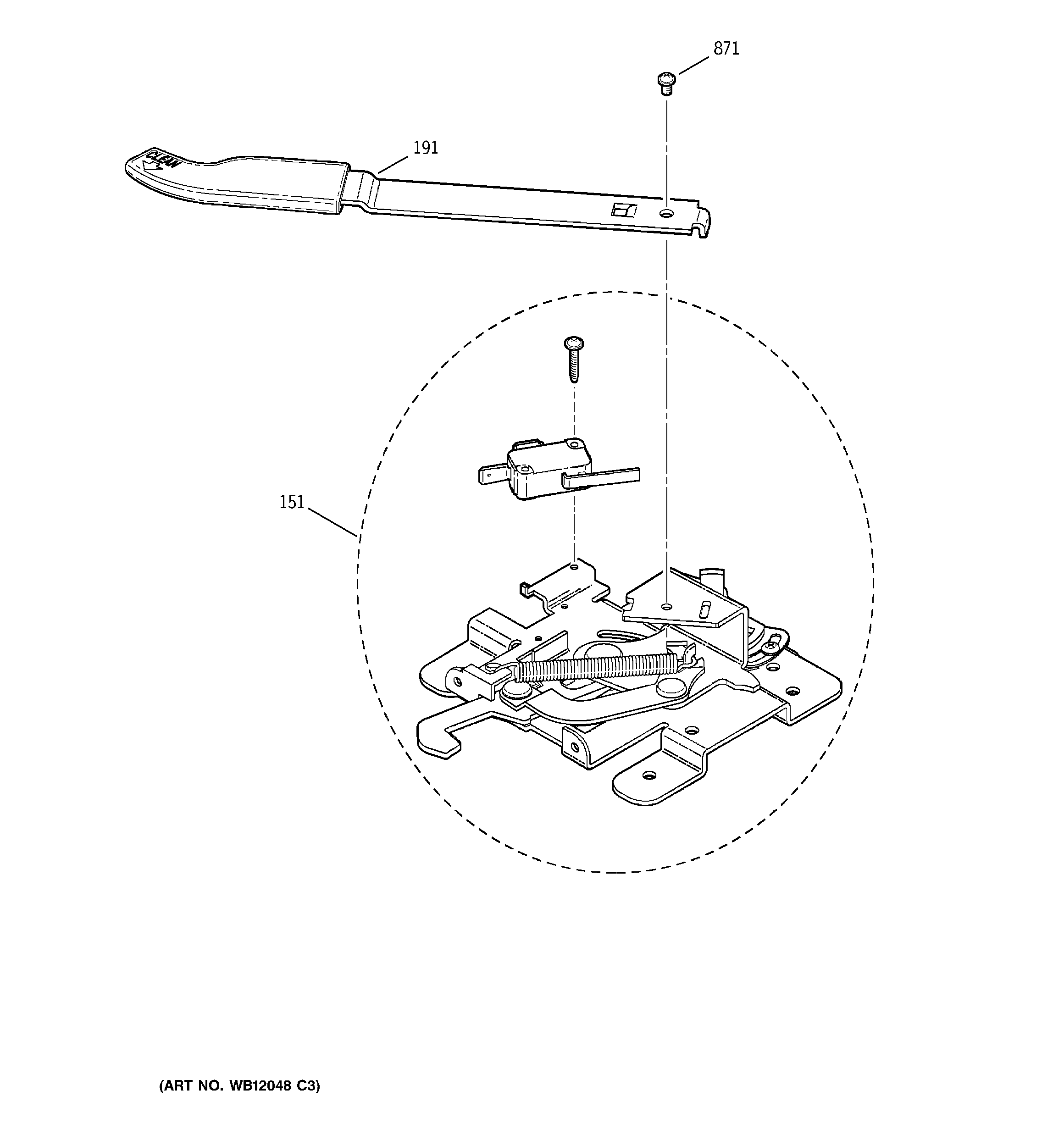 Kenmore 91194491301 door lock diagram