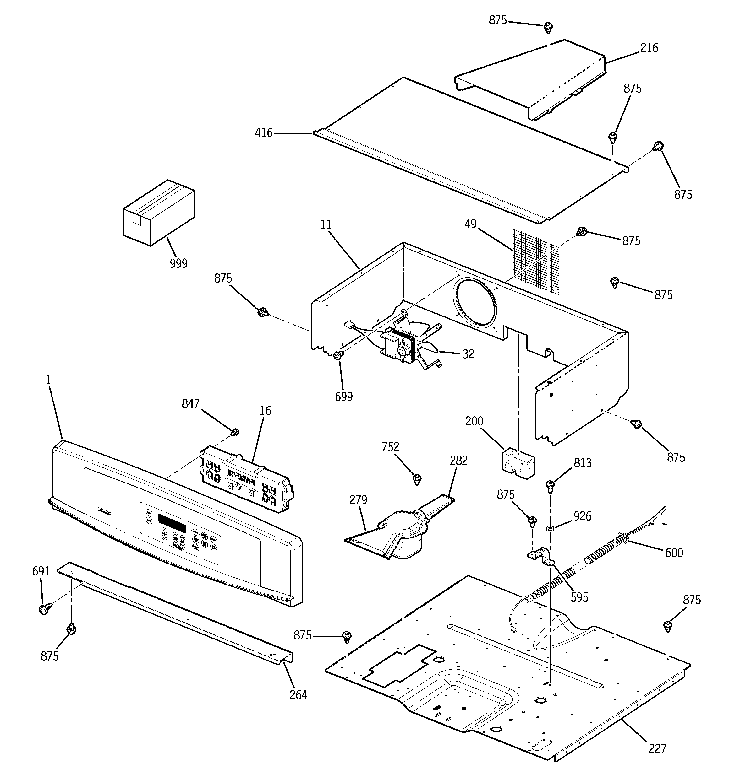 Kenmore 91147619201 control panel diagram