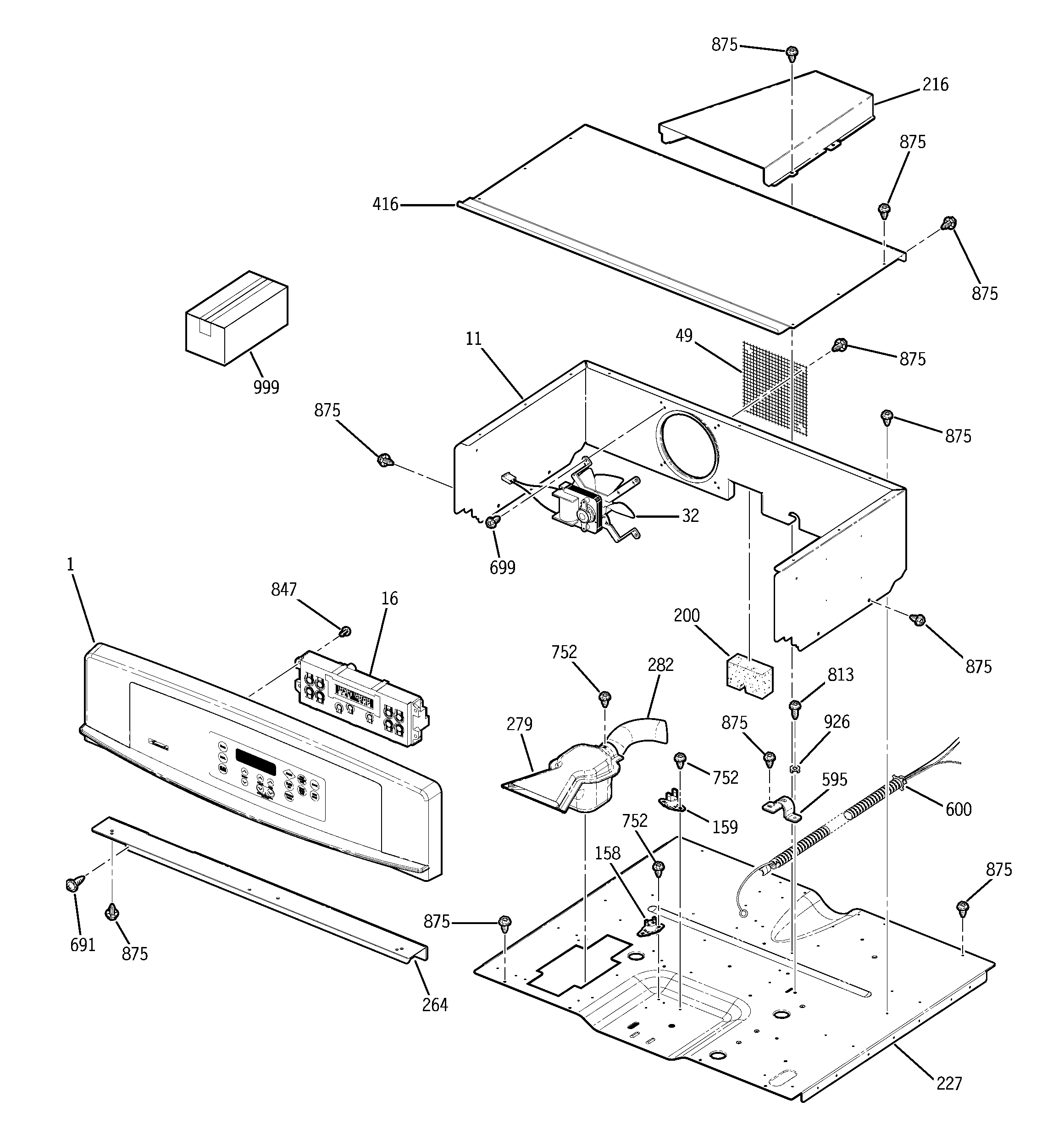 Kenmore 91147703201 control panel diagram