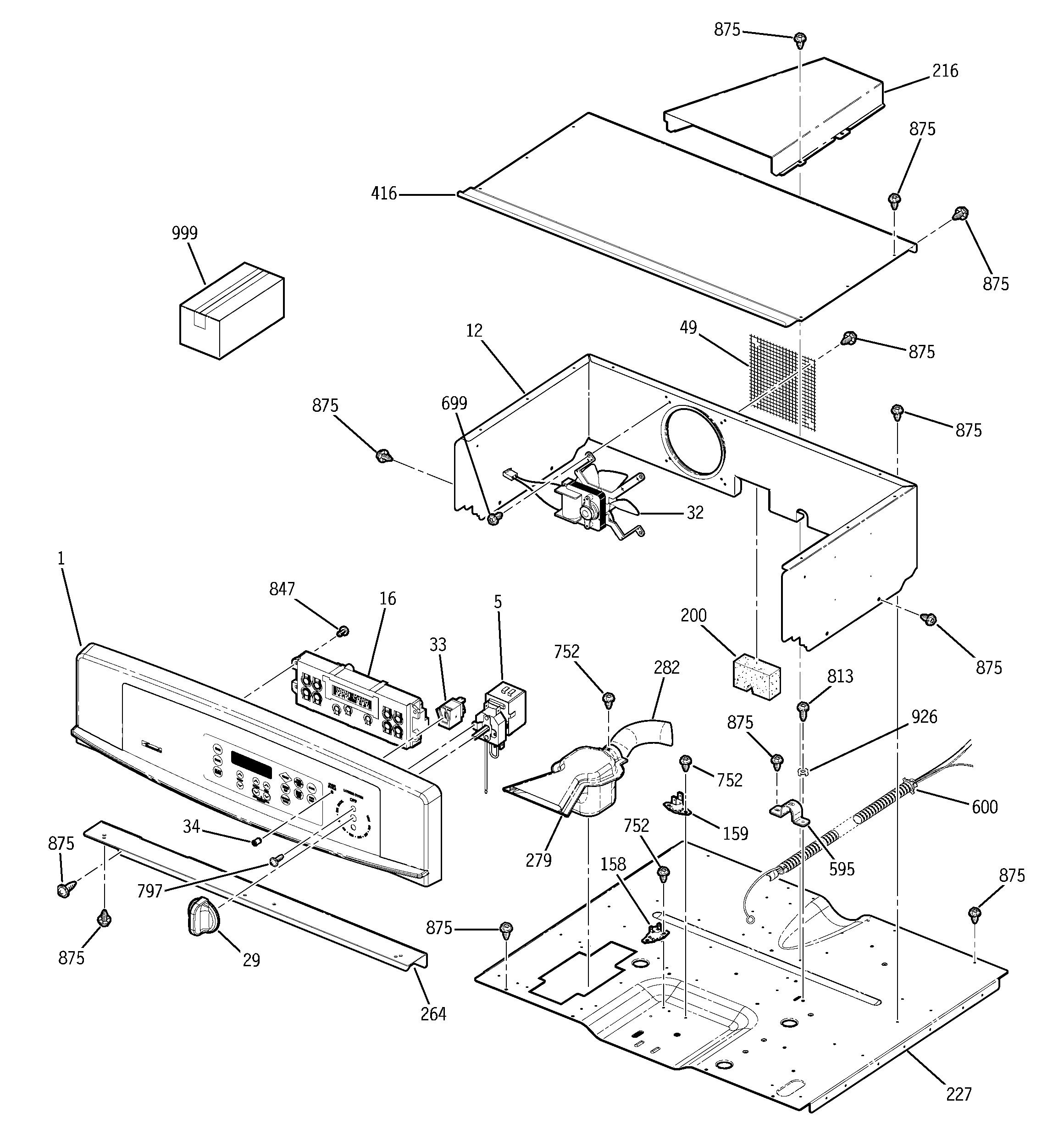 Kenmore 91147722202 control panel diagram