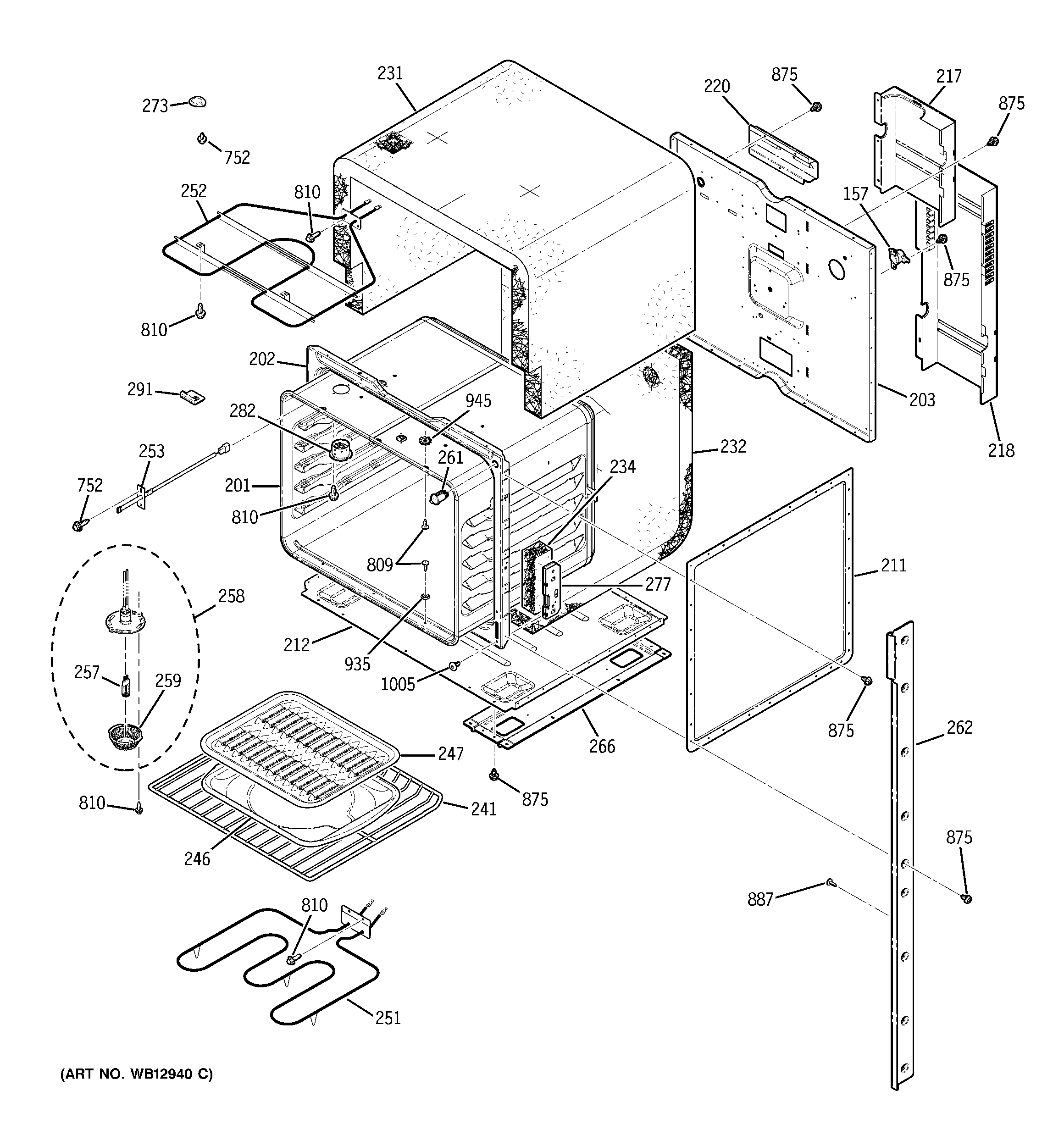 Kenmore 91147722202 upper body diagram