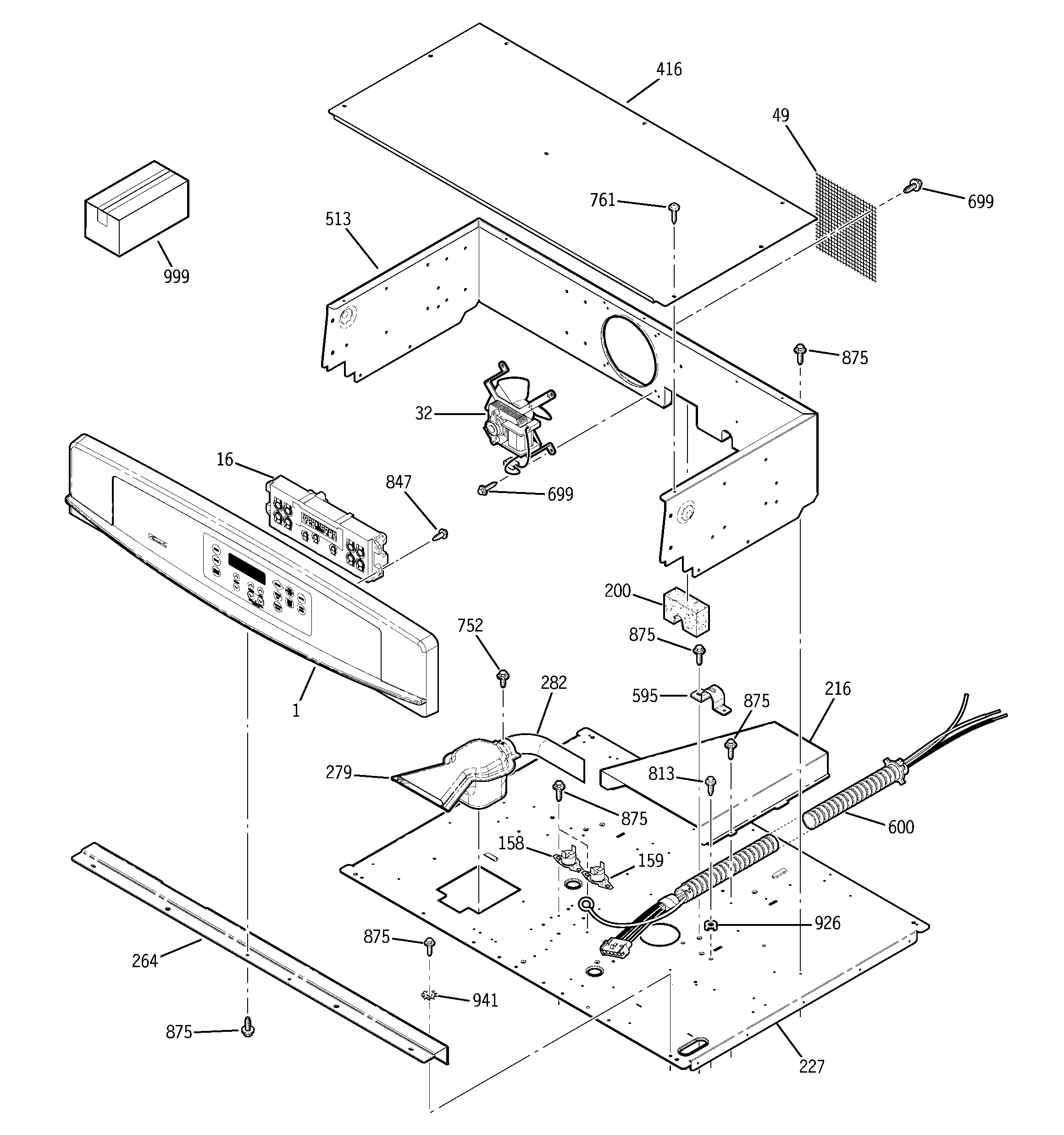 Kenmore 91147712201 control panel diagram